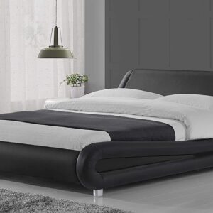 Amolife Upholstered Deluxe Solid Platform Bed Frame