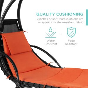 Outdoor Hanging Curved Steel Chaise Lounge Chair