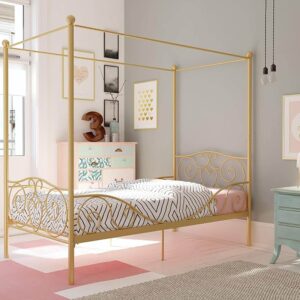 DHP Canopy Bed with Sturdy Metal Bed Frame