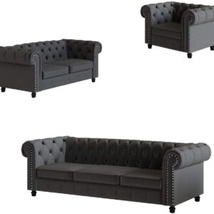 Morden Fort Sofa Set 3 Pieces,Chair,Sofa and Love-seat