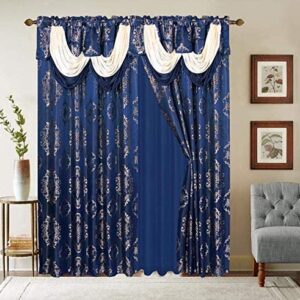 Rod Pocket Jacquard Window Length Curtain drapery