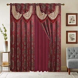 Rod Pocket Jacquard Window Length Curtain drapery