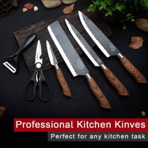 6 Pieces Professional Kitchen Knives Set Stainless Steel