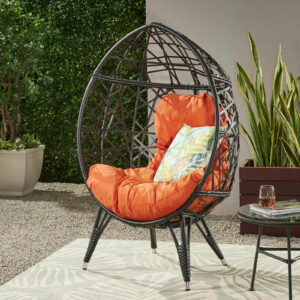 Outdoor Freestanding Wicker Teardrop Egg Chair
