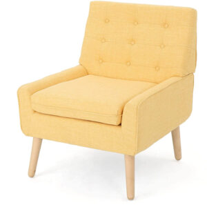 Christopher Buttoned Mid-Century Modern Fabric Chair