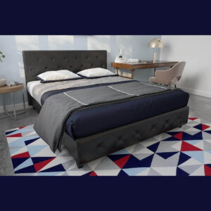 DHP Upholstered Faux Leather Platform Bed