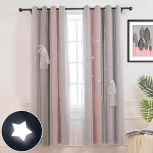Hughapy Stars Blackout Window Curtains