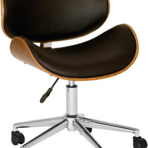 Armen Living Daphne Office Chair in Black Faux Leather
