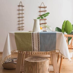 ColorBird Stitching Tassel Tablecloth Table Cover