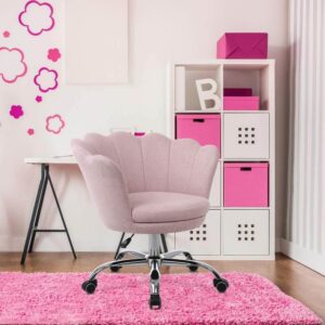 Goujxcy Desk Chair, Fabric Office Flower Accent Chair