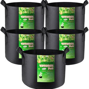 VIVOSUN 5-Pack Plant Grow Bags, Heavy Duty
