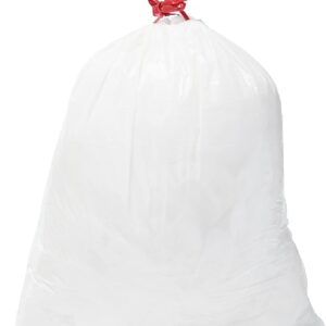 Solimo Tall Kitchen Drawstring Trash Bags white