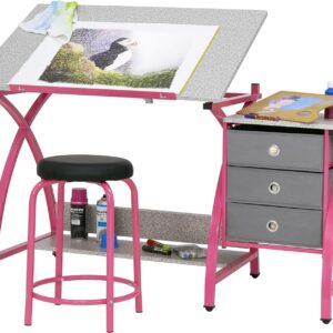 2 Piece Desk Comet Center Plus, Craft Table & Stool