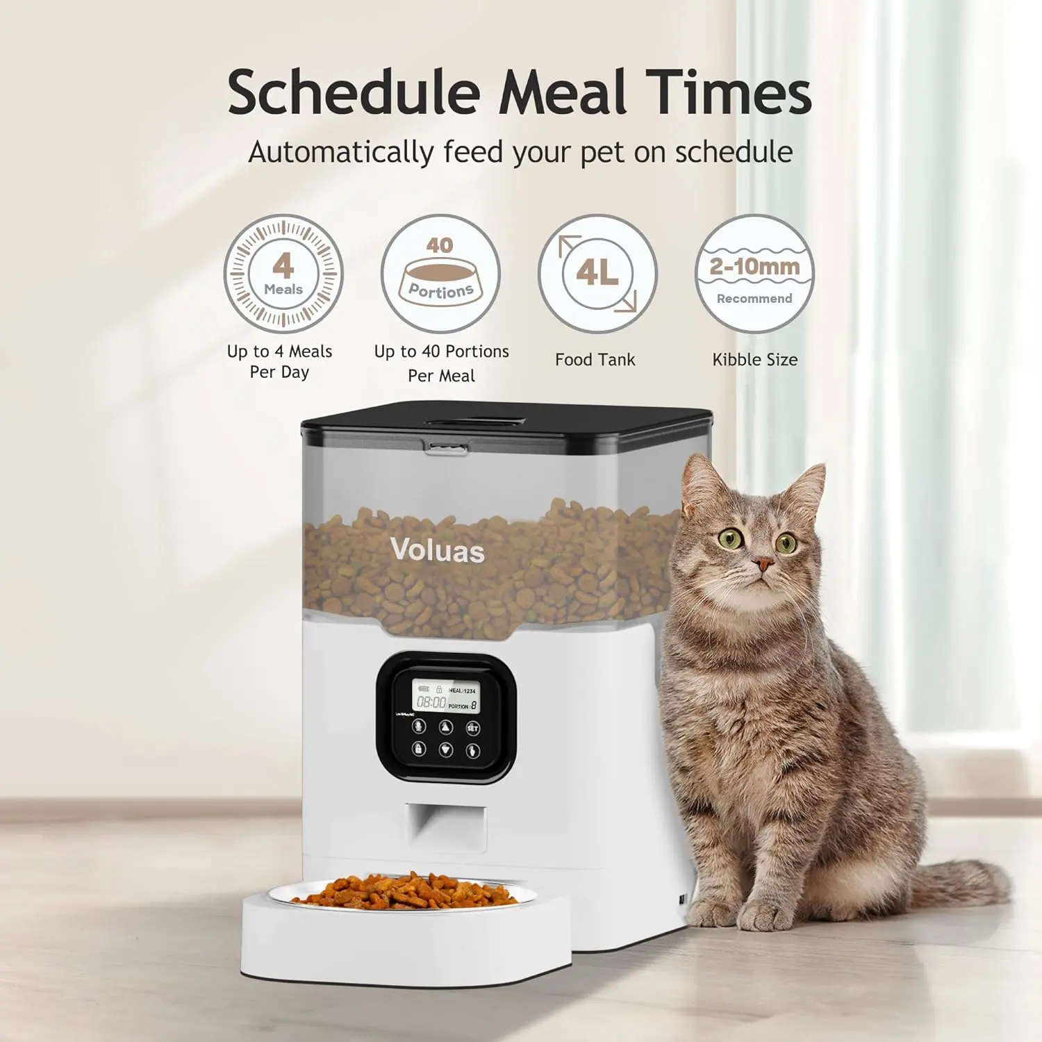 VOLUAS Automatic Pet Feeder