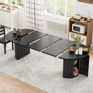 Xyulmeo Long Round Extendable Dining Table