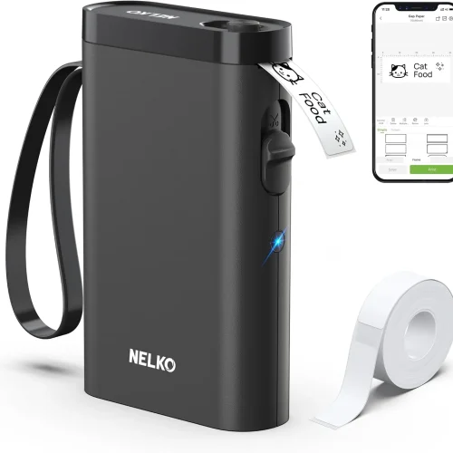 Nelko P21 Label Maker Machine with Tape, Bluetooth Label Printer